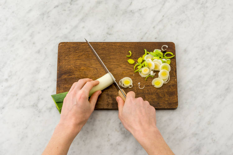 Chop the leek
