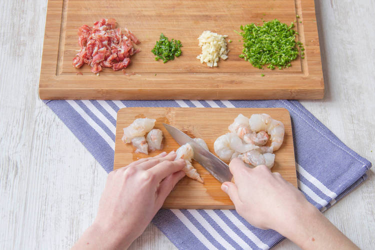 Chop your prawns