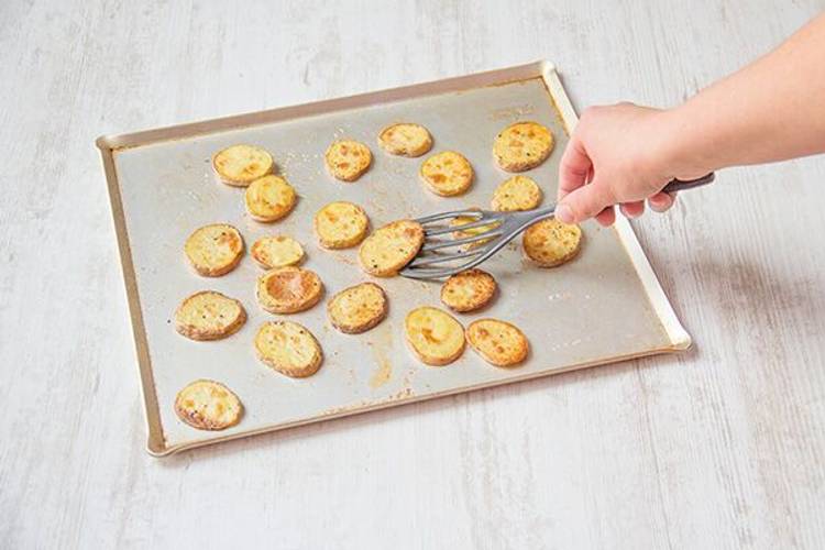 Crisp the potatoes