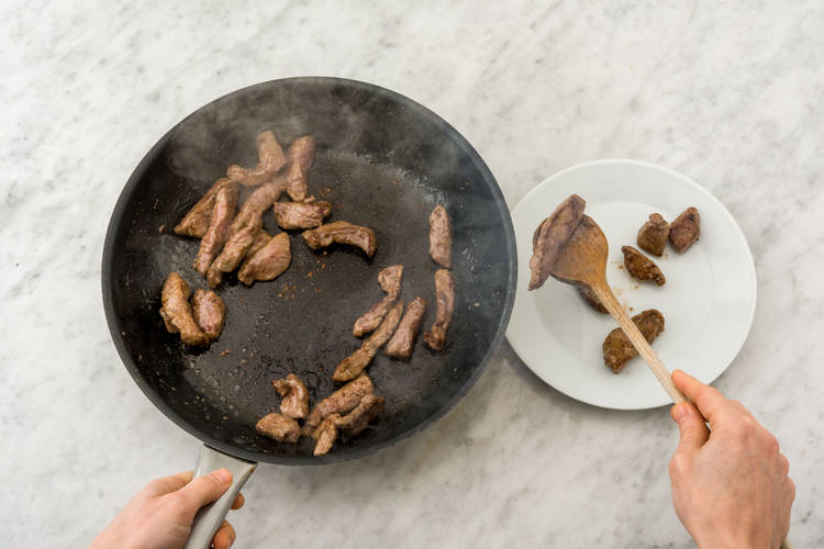 Cook beef and remove from the pan