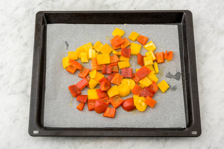 Roast the peppers in the oven