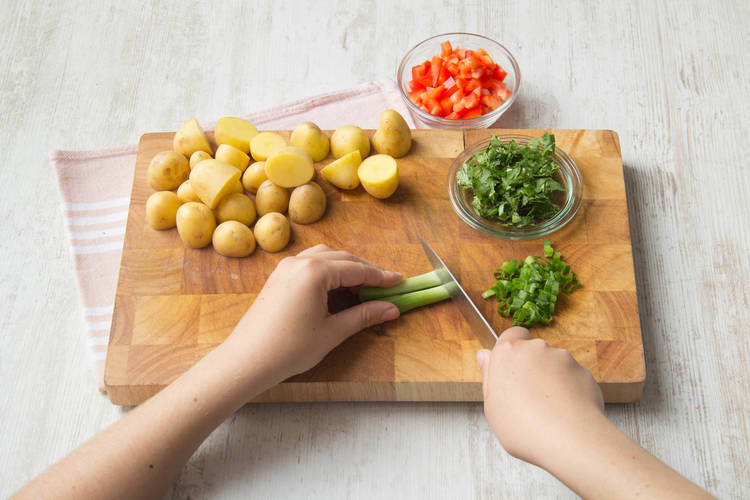 Slice the spring onions