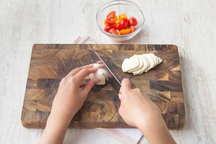 Slice the mozzarella