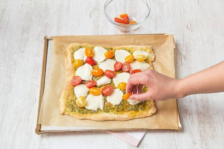 Top the flatbread