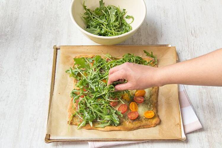 Dress with arugula