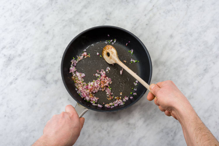 Cook the red onion