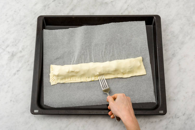 Crimp the pastry edges