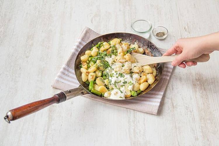 Stir in the cream and cheese