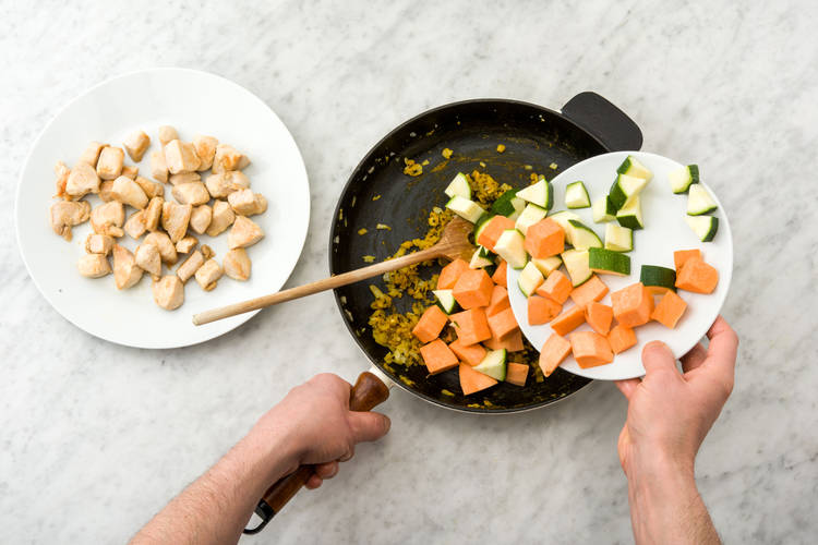 Cook the veggies