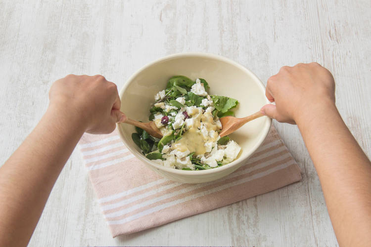Toss the salad together