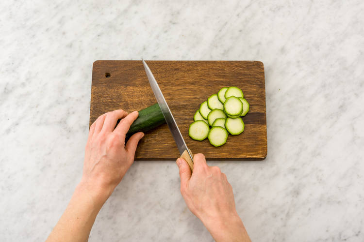 Slice the courgette