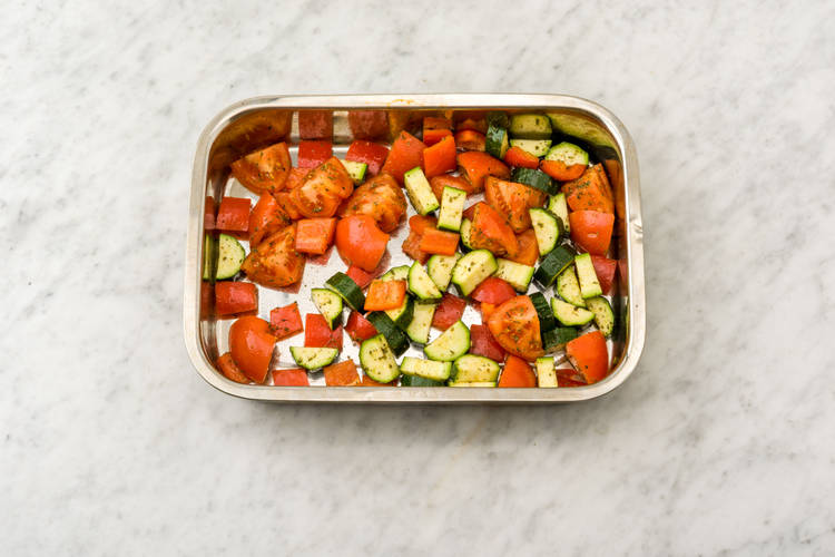 Put the veg on a baking tray