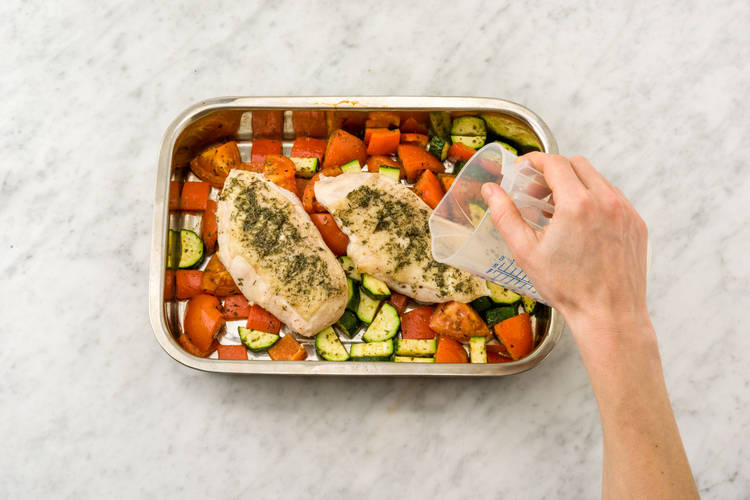 Add water to the tray