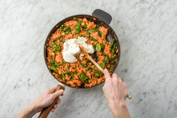 Stir through the ricotta
