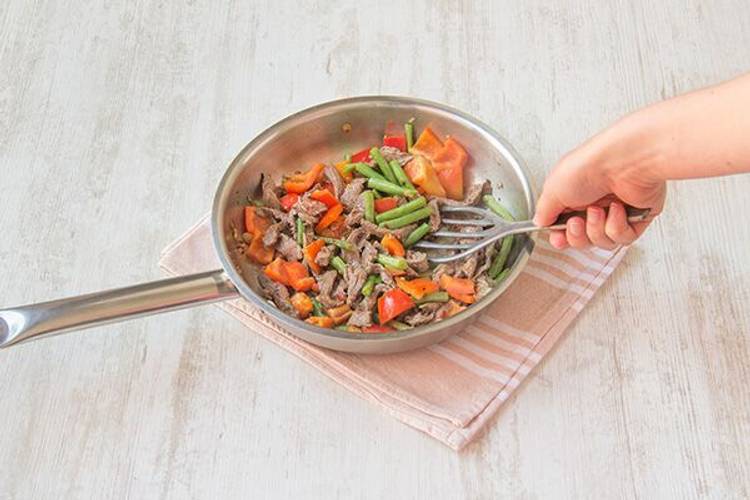 Start the stir fry