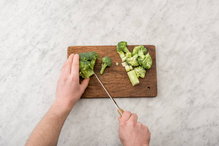 Separate the broccoli florets