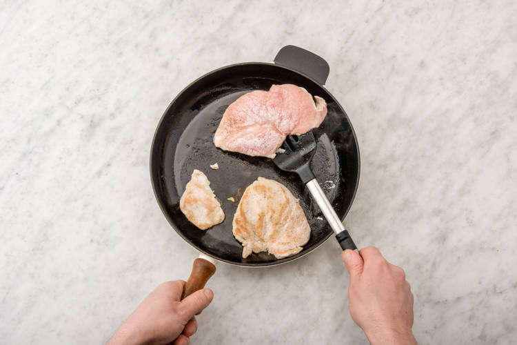 Cook the chicken on both sides