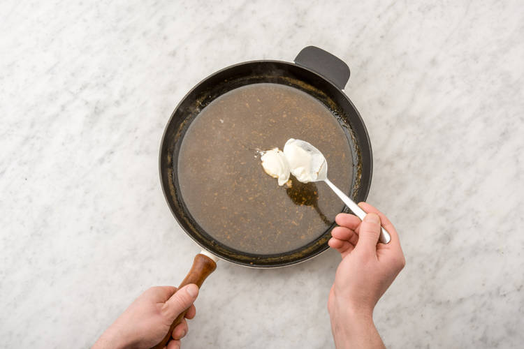 Stir through the creme fraiche