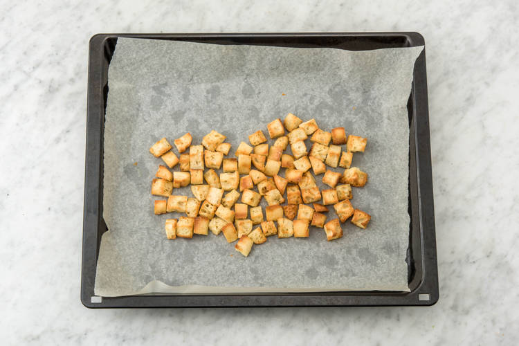 Bake the ciabatta pieces