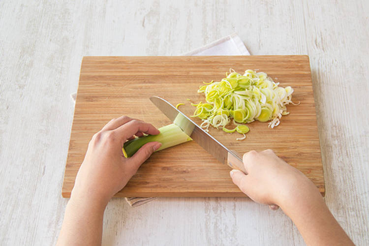 Slice the leeks