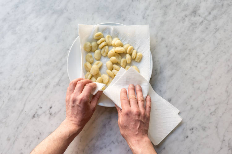 Drain gnocchi and pat dry