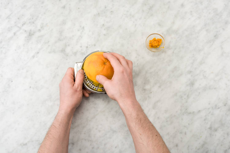 Zest and juice the orange