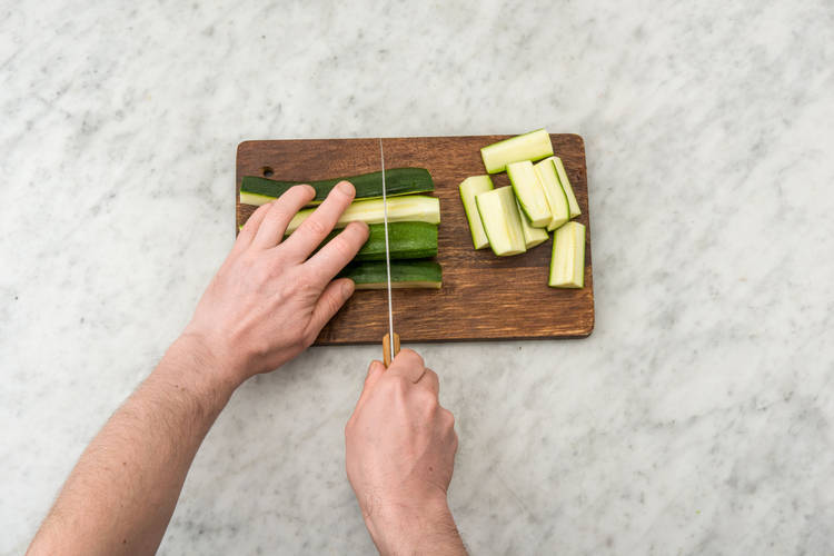 Chop the courgettes