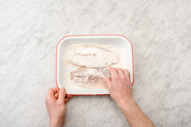 Coat the fish in the flour