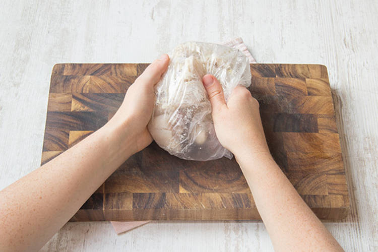 Toss fish in the flour coating