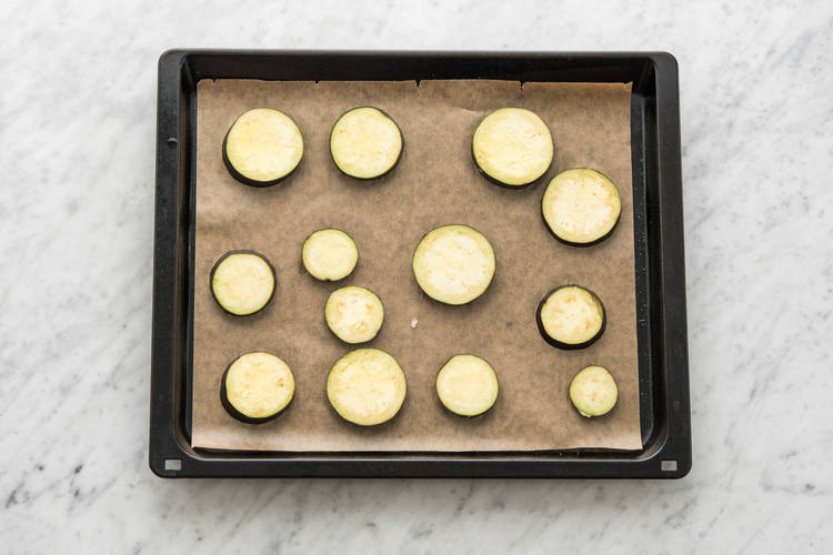 Bake the eggplant