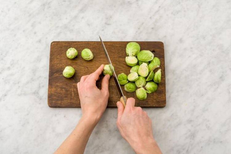 cut brussels sprouts