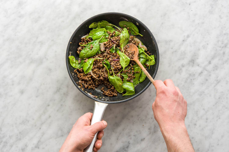 Cook the lentil mixture