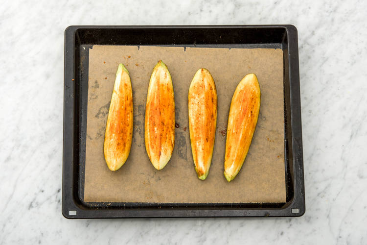 Roast the aubergine