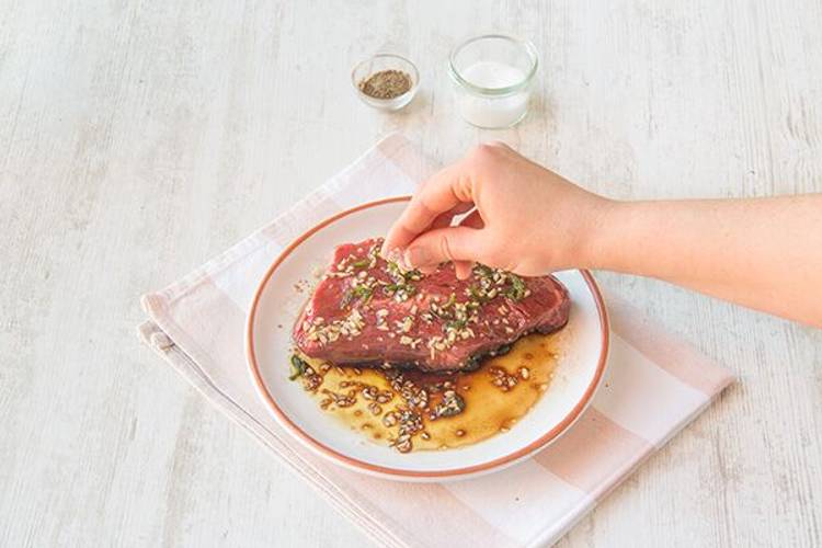 Marinate the steak