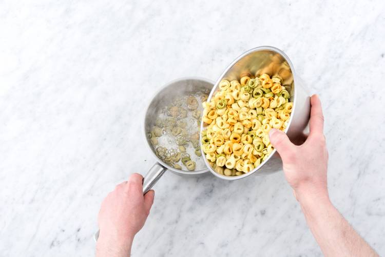 Cook the tortellini