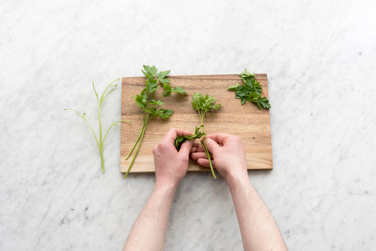 Pick the parsley leaves