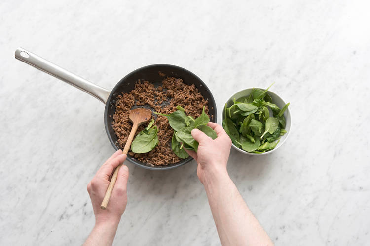 Stir through the baby spinach