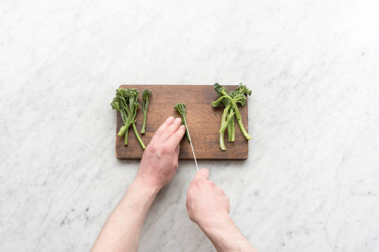 Halve the broccolini stems