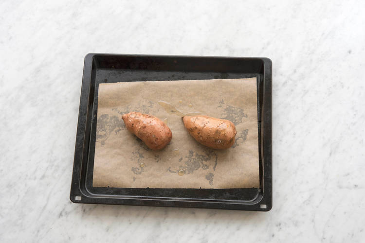 Bake the sweet potatoes