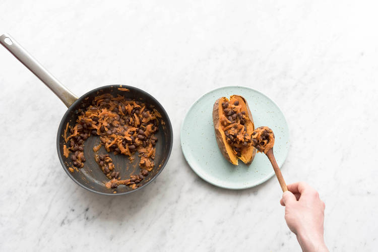 Top the sweet potato
