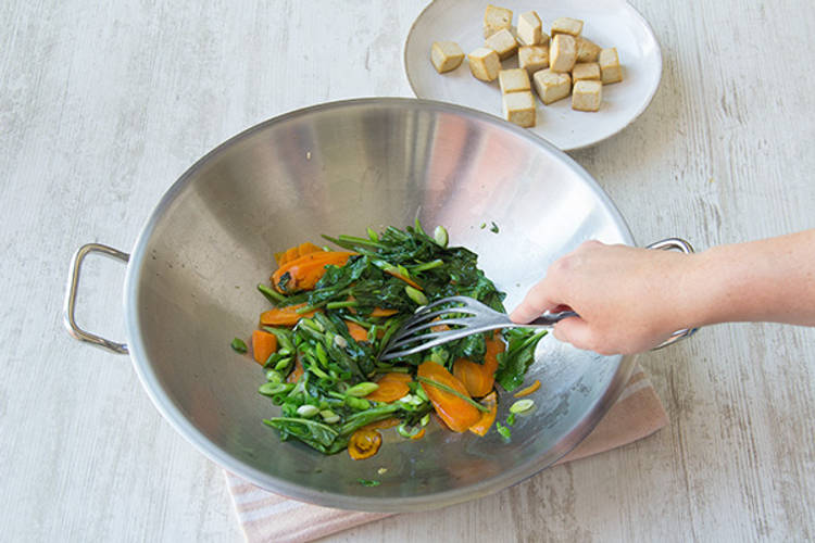 Stir fry the veggies