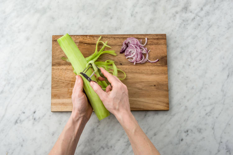 Peel the cucumber