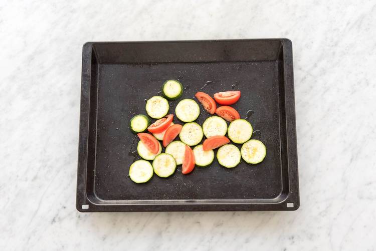 Roast the zucchini and tomato