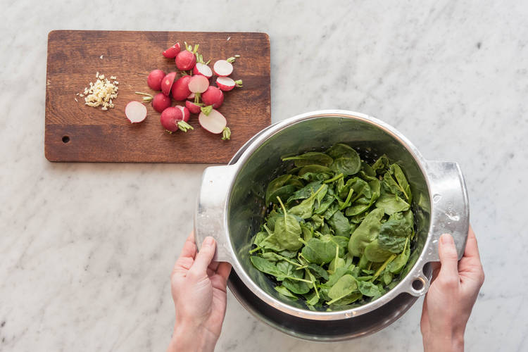 Rinse the spinach