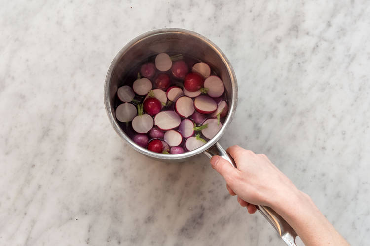 Glaze the radishes