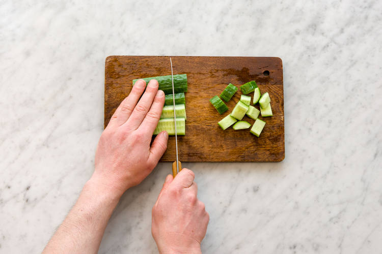 Chop the cucumber
