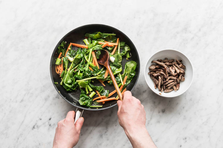 Stir fry the veggies