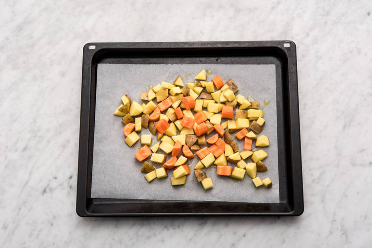 Bake the veggies