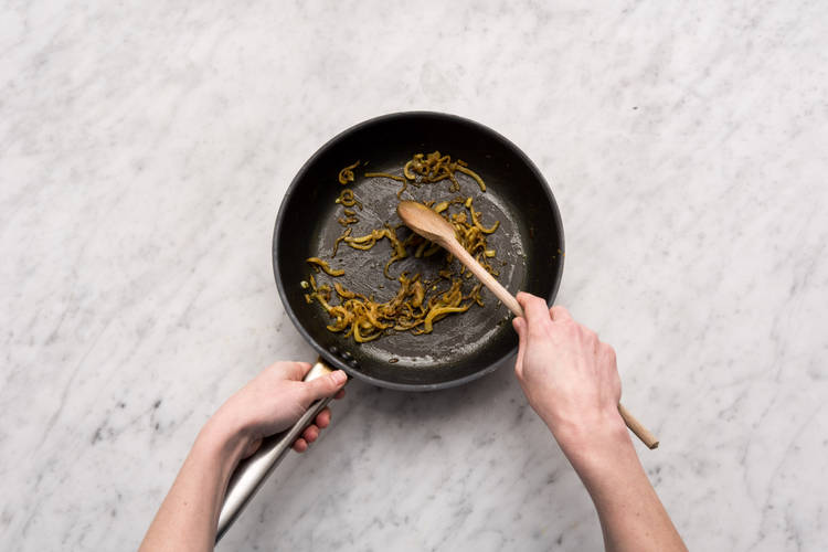 Soften the brown onion