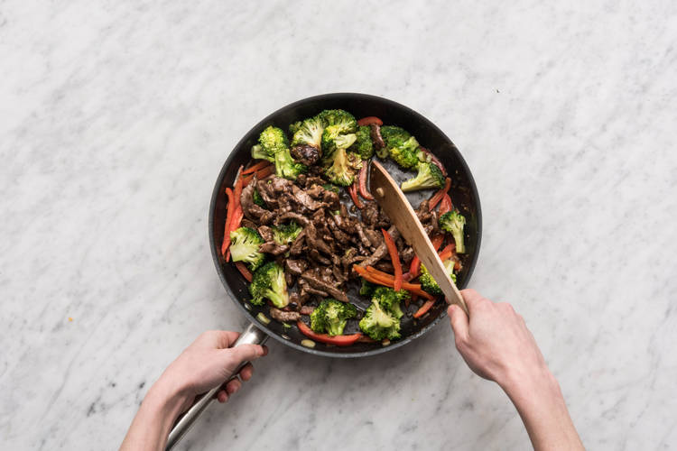 Stir fry the mixture